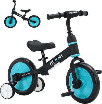 UBRAVOO Fit 'n Joy Kinderfahrrad Fahrräder, 4-in-1 Laufrad für Kinder mit Pedalen und Stützrädern, T