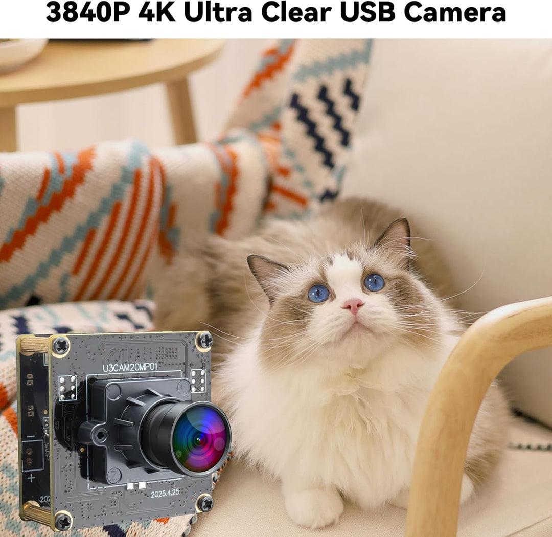 ELP 20MP USB-Kamera 4K 30fps USB 3.0 Typ-C Webcam, 3840P hochauflösende Kamera mit 95° Weitwinkelobj