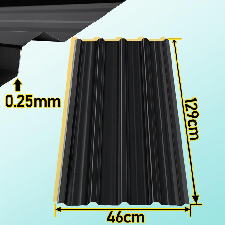 Trapezblech Dachplatten 36 Stück, 129 × 46 cm Dachblech Set aus verzinktem Stahl, ca. 21 m², Wellble