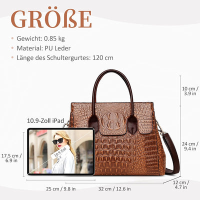 DIRRONA Elegant Damen Umhängetasche Retro Handtasche Casual Reise Schultertasche Gross Kapazität Umh