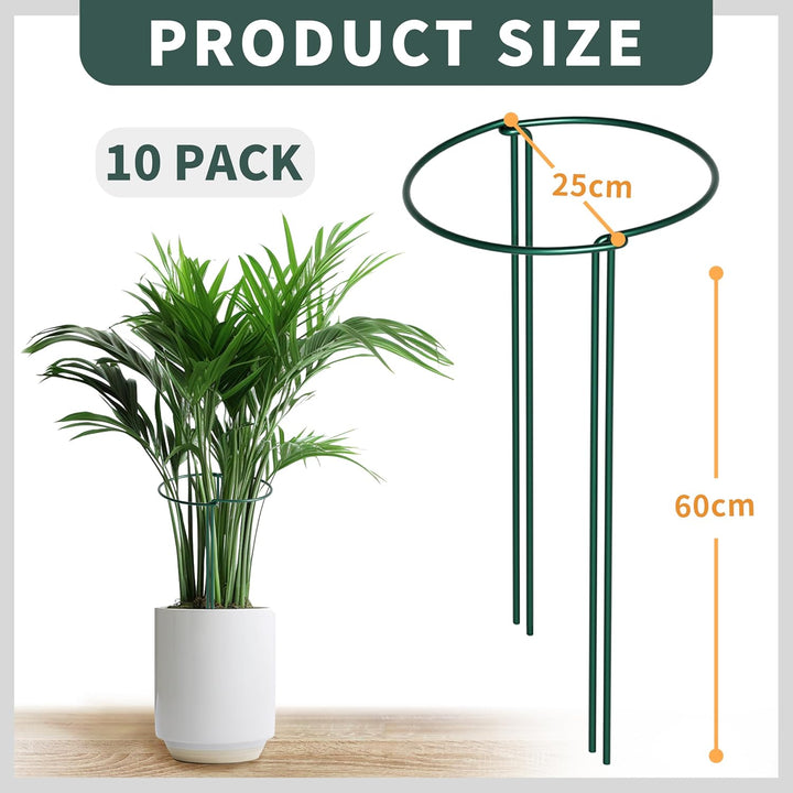SYITCUN 10 Stück 60cm Hoch Strauchstütze 25cm Halbrund Anthrazit Staudenhalter Blumenhalter Rankenge