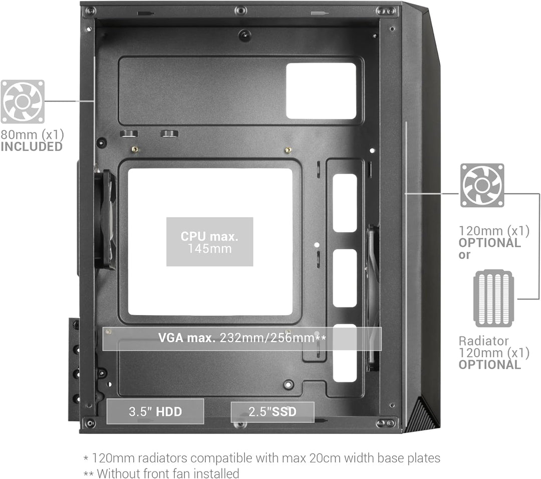 Mars Gaming MC-S1 Rosa, Kompaktes Micro-ATX Gaming PC Gehäuse, ARGB Beleuchtung 12 Modi, FRGB Lüfter