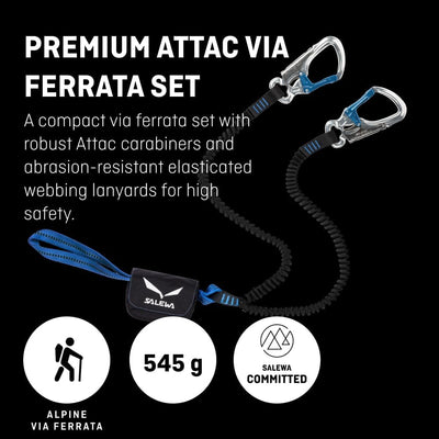 Salewa Set Via Ferrata Premium Attac Black - Blue UNI, Black - Blue UNI