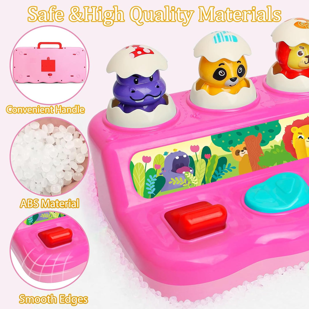 Baby Spielzeug ab 1 Jahr Mädchen, Pop up Baby Montessori Spielzeug 6 8 9 10 12 Monate mit Musik &amp; Li