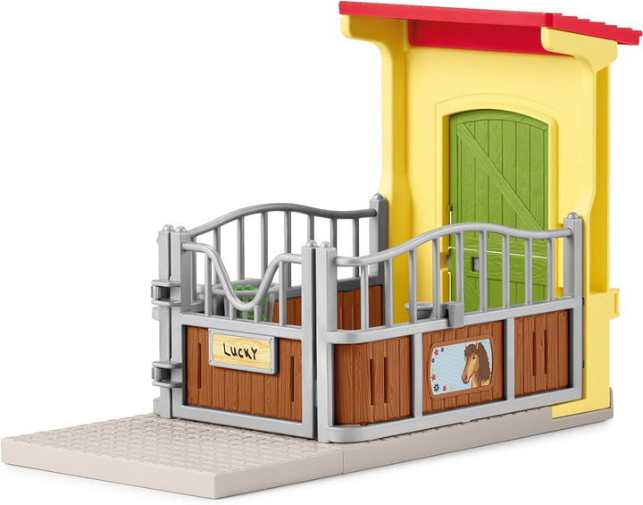 schleich 42609 Ponybox mit Islandpferd Hengst, ab 3 Jahren, FARM WORLD - Spielset, 4 Teile