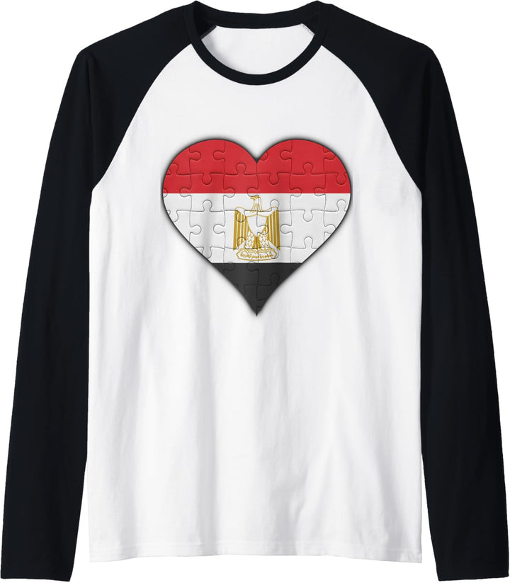 Ägypten Ägyptische Flagge Herz Raglan