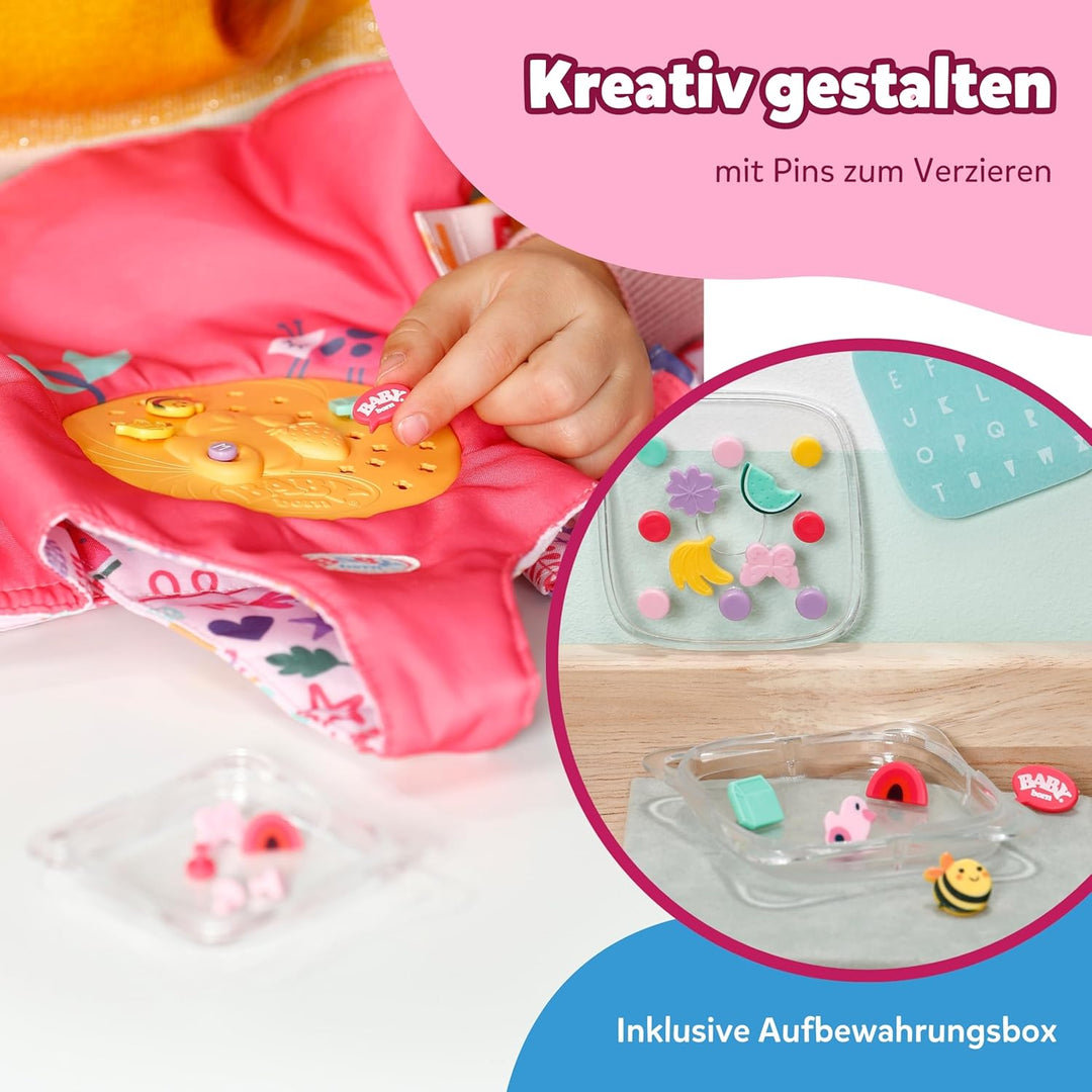BABY born Babytrage Pin-Play für Puppen - Inkl. verstellbarem Gurtsystem für verschiedene Kindergrös