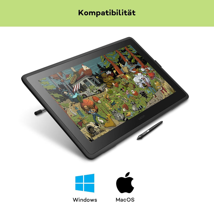 Wacom Cintiq 22 Kreativ-Stift-Display Tablet (mit Standfuss, zum Illustrieren & Zeichnen direkt auf