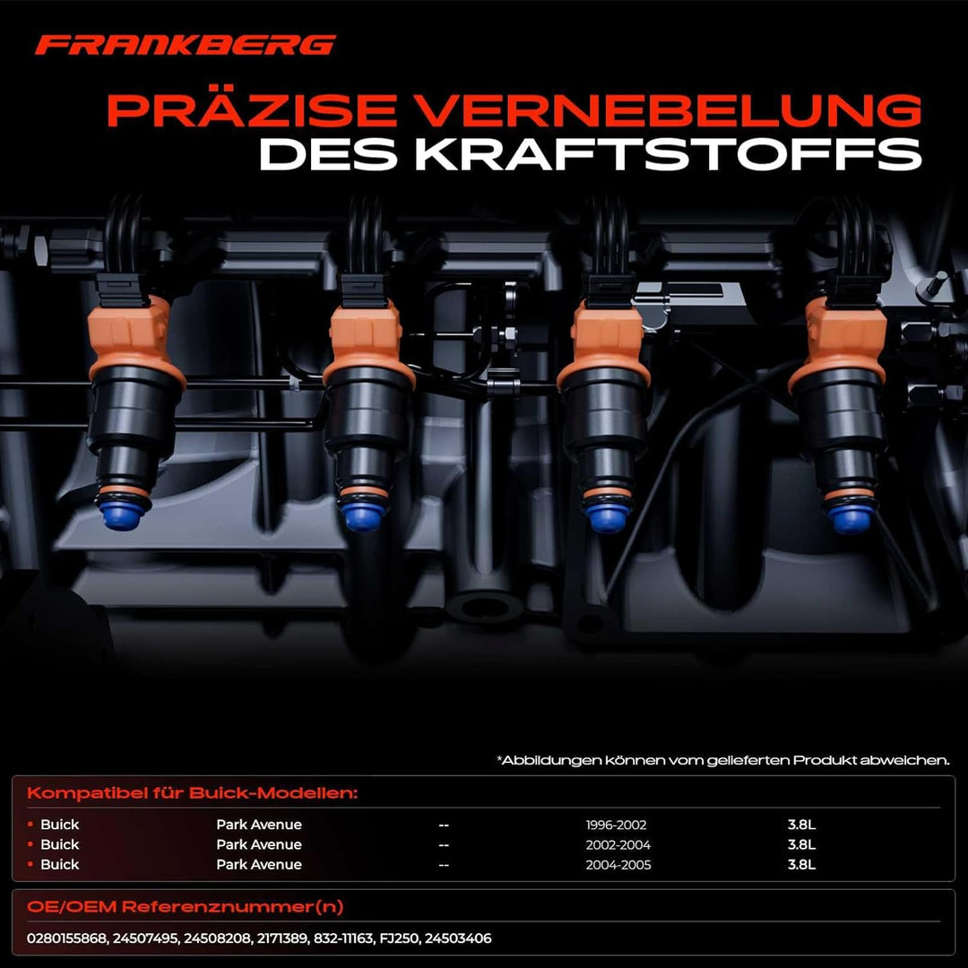 Frankberg 6x Einspritzventil Einspritzdüse Injektor Mit Dichtung Kompatibel mit Park Avenue 3.8 Supe