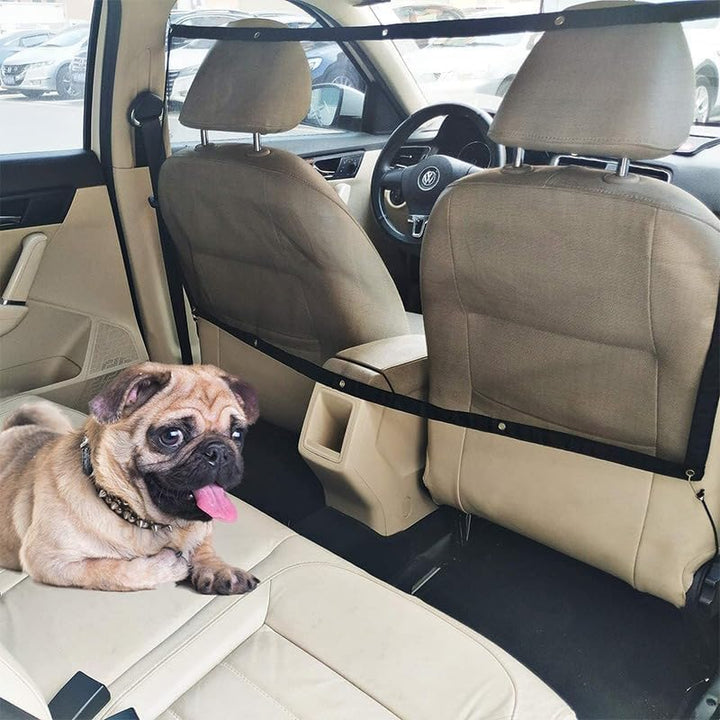 Hunde Auto Barriere,Fahrzeug Haustierbarriere Rücksitz Mesh Dog Car Divider Net mit Seil einstellen