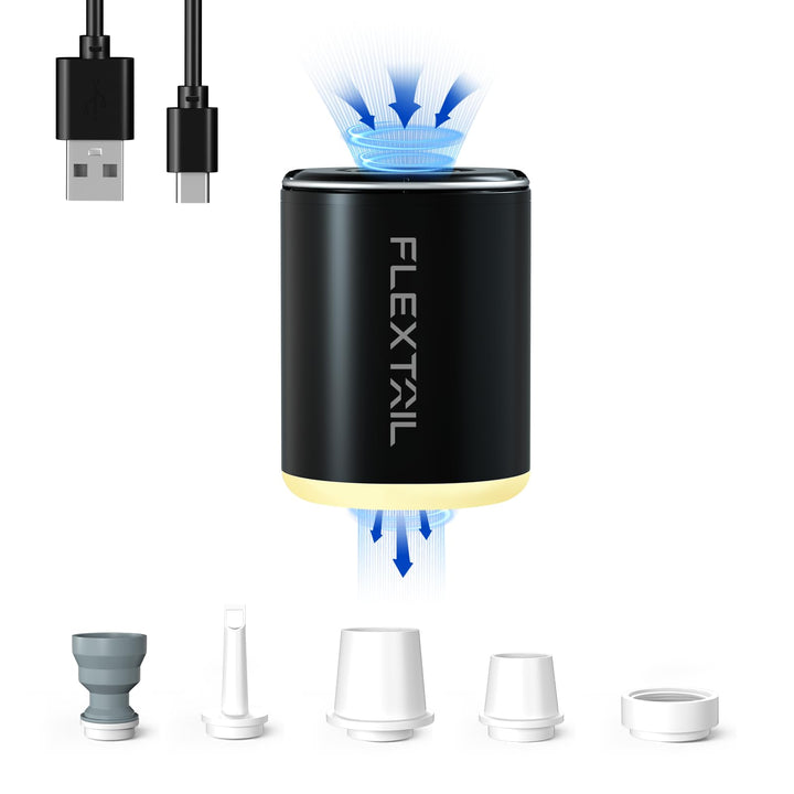 FLEXTAILGEAR Tiny PUMP2 X, Elektrische Luftpumpe mit 1300mAh Akku, Tragbare Kompakte Mini Pumpe USB
