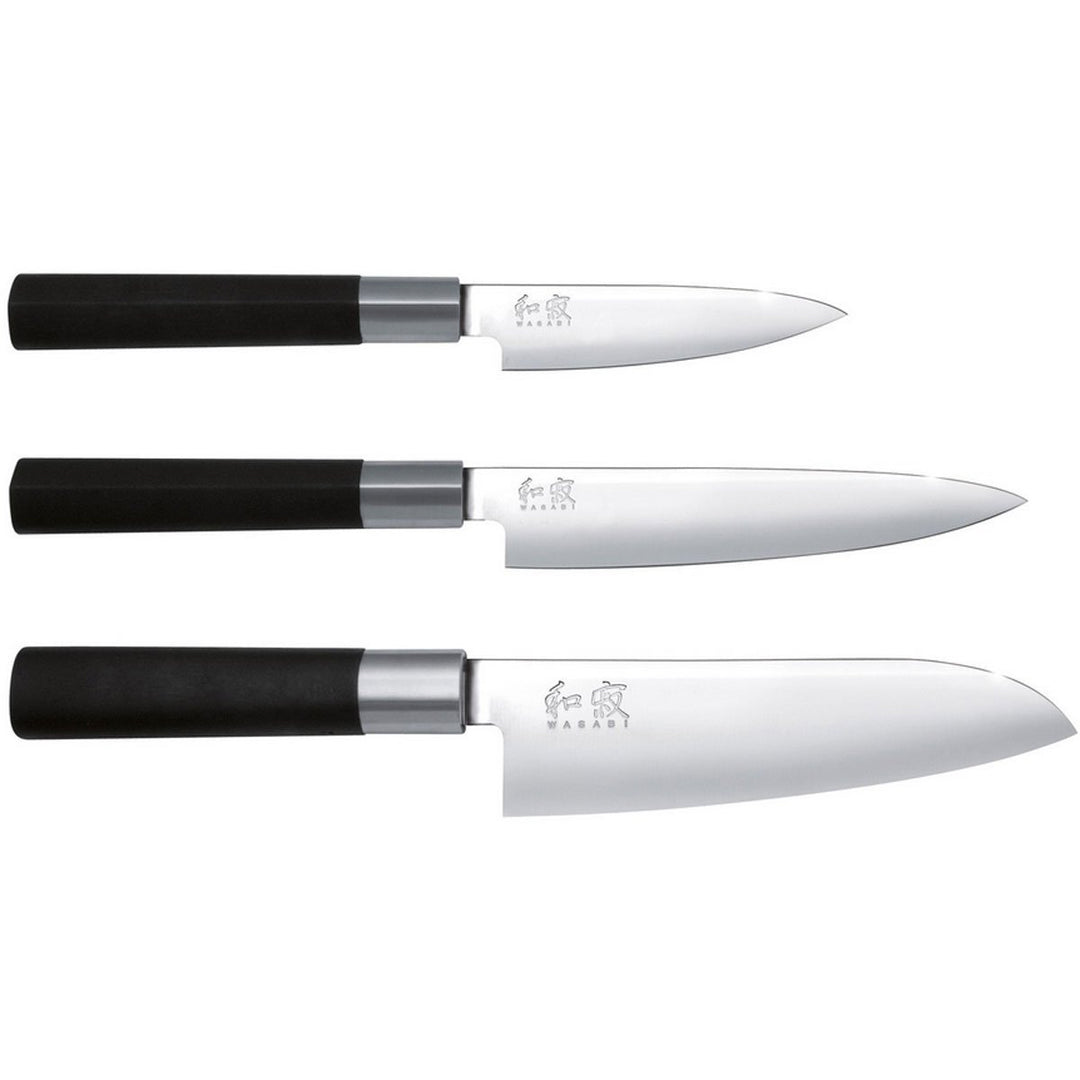 Kai 67-W13 Wasabi Set 3-teilig 6710P und 6715U Allzweckmesser, 6716S Santoku