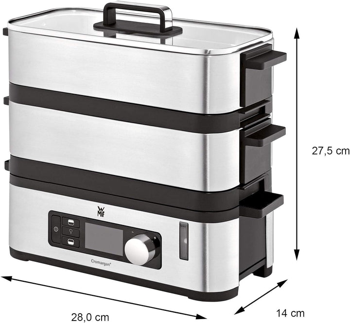 WMF KÜCHENminis Dampfgarer, 2 individuell regulierbare Garräume mit je 2,15 l, Warmhaltefunktion und