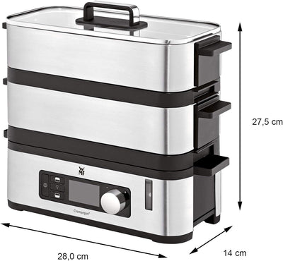 WMF KÜCHENminis Dampfgarer, 2 individuell regulierbare Garräume mit je 2,15 l, Warmhaltefunktion und