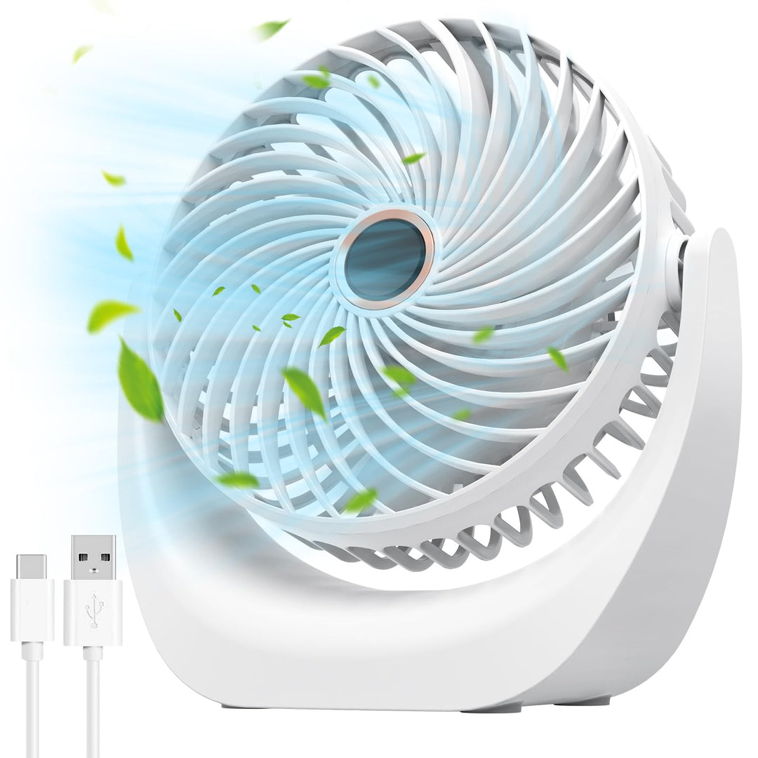 SHAVINGFUN Tischventilator,Mini Ventilator,USB Ventilator,Tisch Ventilator 4000mAh Wiederaufladbare