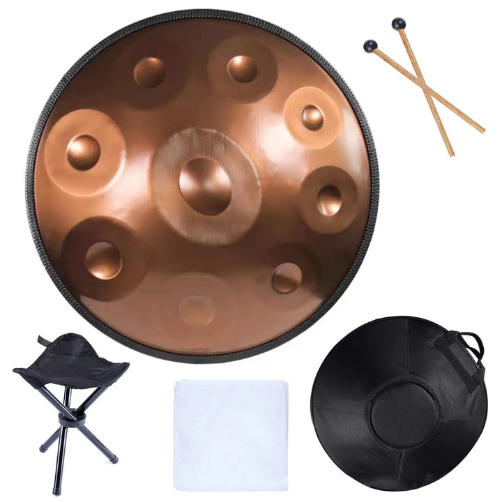 FYLZW 9 10 12 Noten Handpan Drum Instrument, Handpan Drum In D Minor, 432 Hz Stahlhandtrommel Mit So