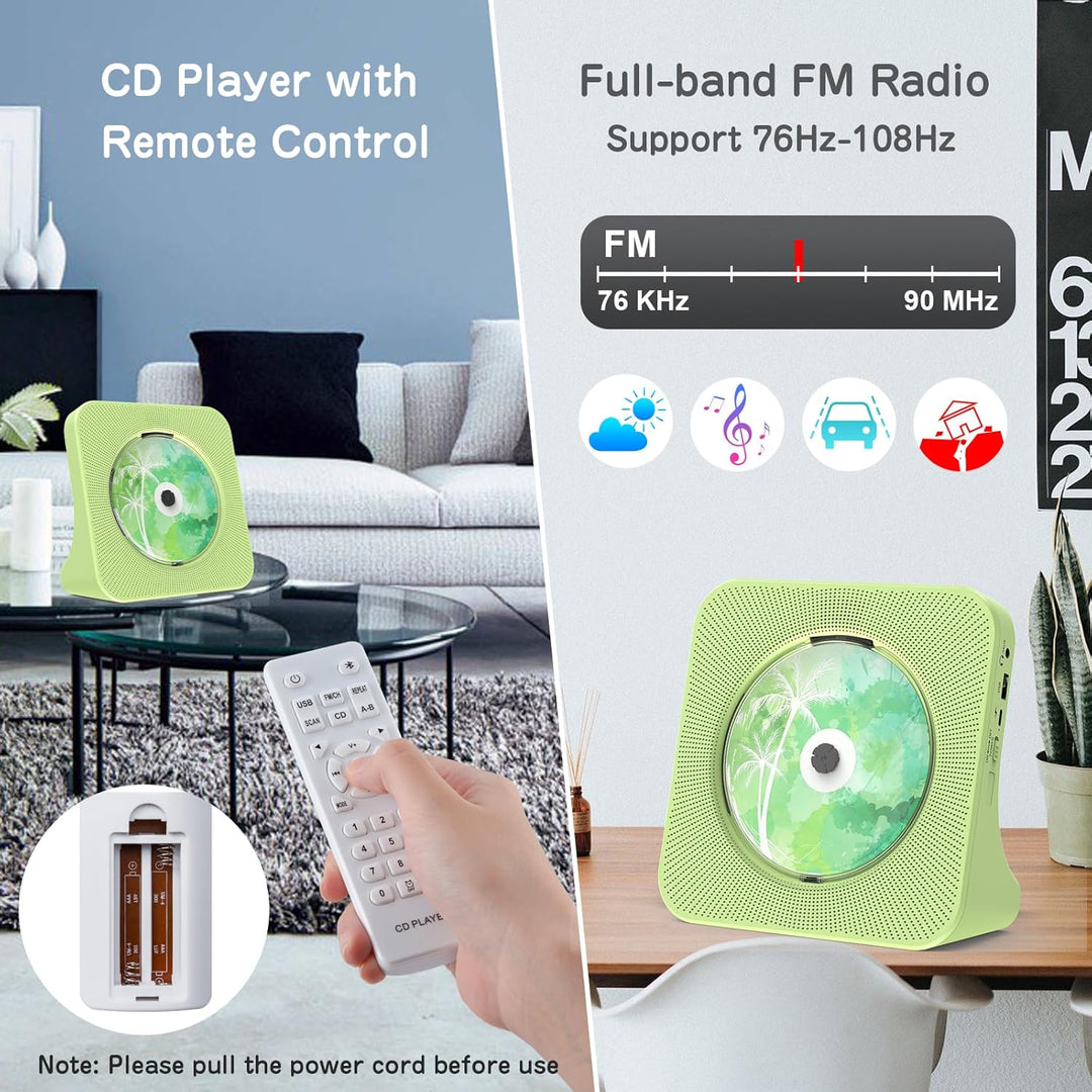 CD Player mit Lautsprecher CD-Player Bluetooth 5.0 mit Fernbedienung Staubschutzhülle Bildschirm FM-