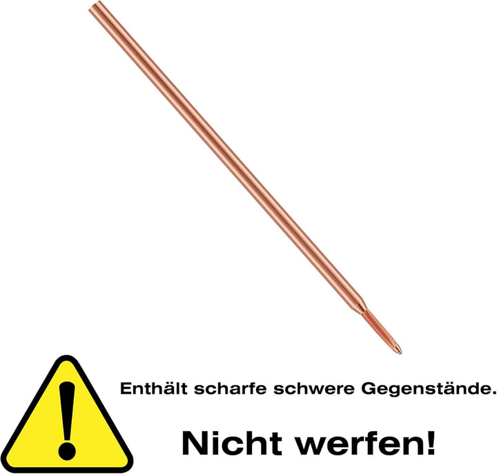 Ground Spike Set Kupferbekleidet 3m Durchmesser 16 mm - Tiefe Erdstange mit Kreuzverbinder & Korrosi
