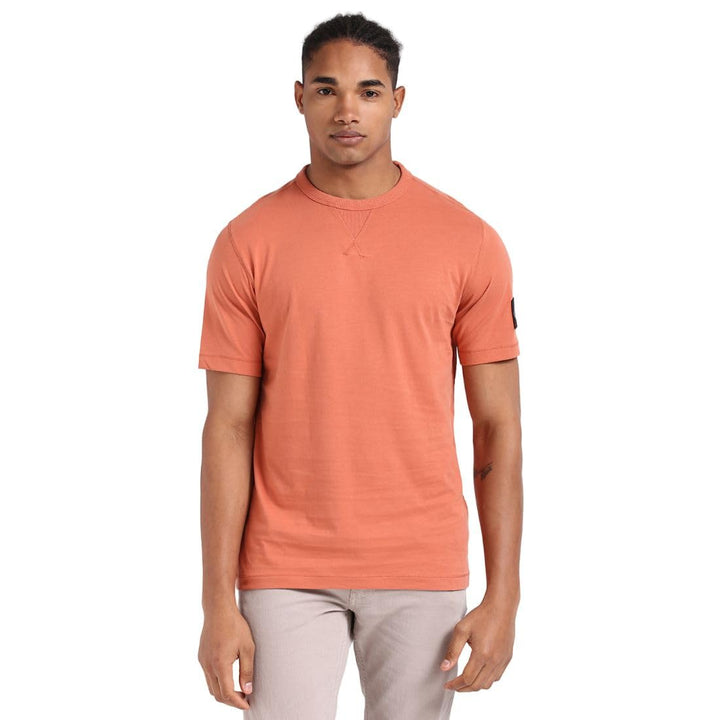 Calvin Klein Herren T-Shirt Kurzarm Badge Regular Tee Rundhalsausschnitt XXS Aragon, XXS Aragon