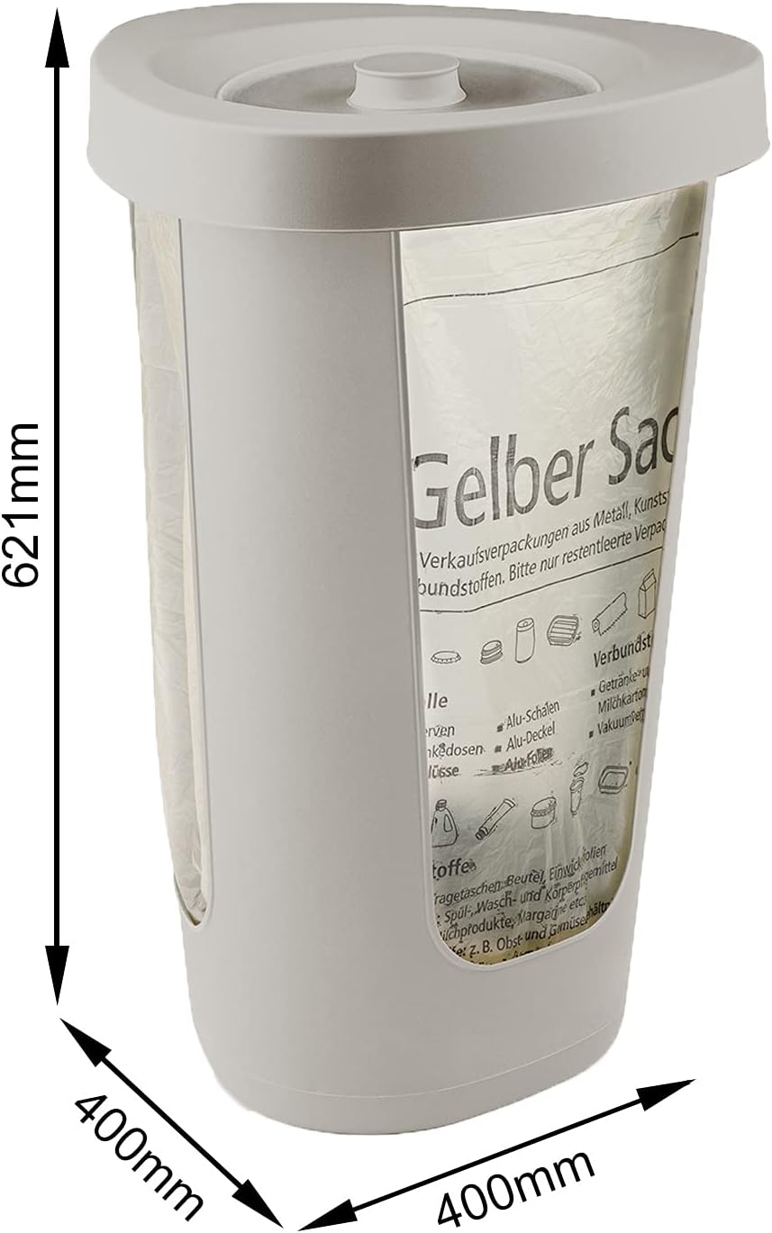 Rotho Fabu 3er-Set Müllsackständer, Kunststoff (PP recycelt), Cappuccino, 40.6 cm, 3 3 x Müllsackstä