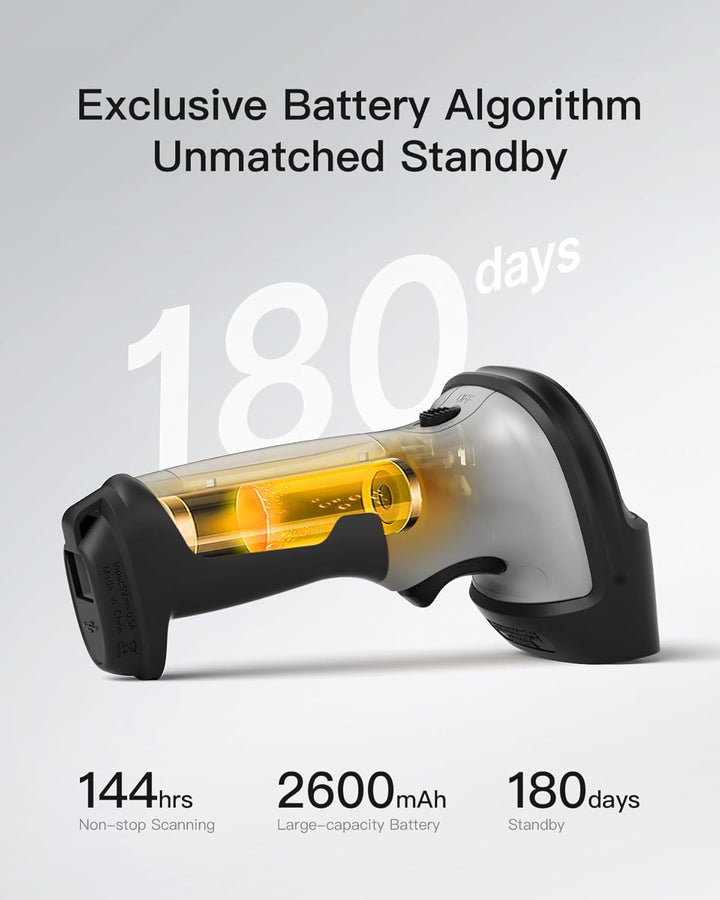 Inateck Barcode Scanner Bluetooth 1D mit AI, Handheld Kabellos, BCST-70 AI | 180 Tage Standby mit Ei