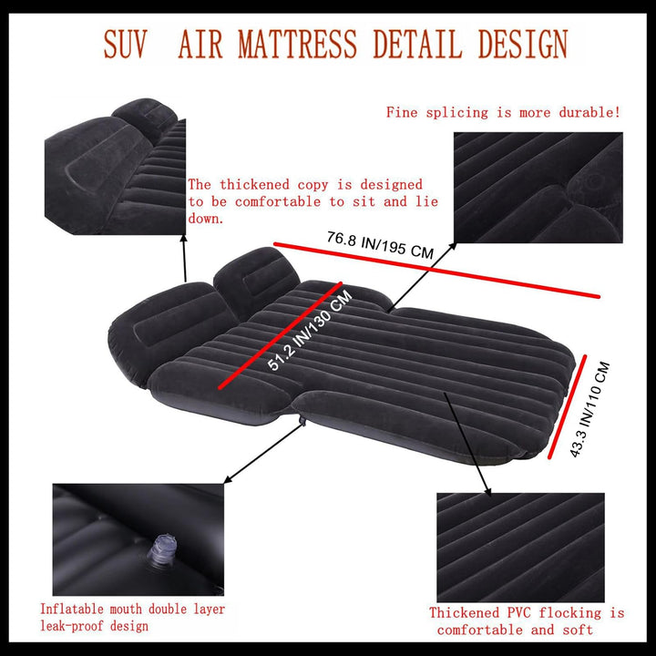 Icelus Luftmatratze aufblasbare SUV Auto Matratze mit Pumpe Luftbett Bewegliche Dickere Luftbett Aut