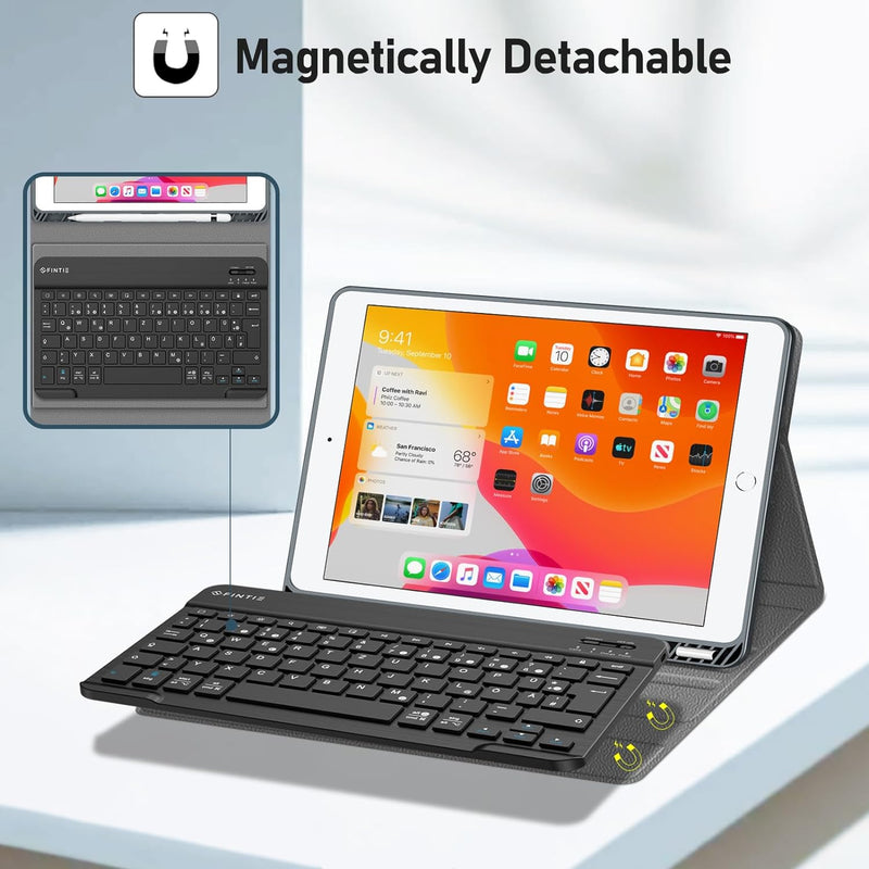 Fintie Tastatur Hülle für iPad 10.2 Zoll (9/8/ 7 Generation - 2021/2020/2019), Schutzhülle mit TPU R