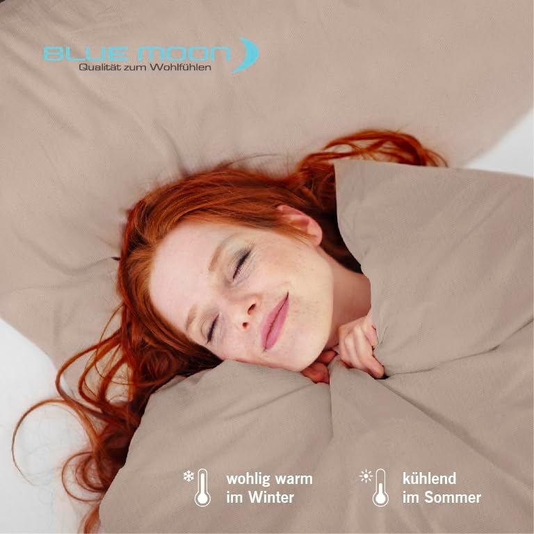 BLUE MOON Leinenbettwäsche Stone-Washed - 2-teilig - Luxuriöse Bettwäsche aus 100% Leinen - Made in