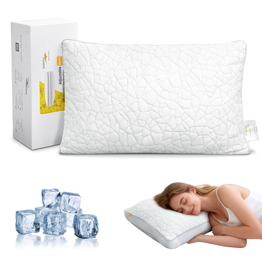 2-in-1 Memory Foam Kissen 40x60cm – Höhenverstellbares Nackenstützkissen für Seitenschläfer, Doppelk