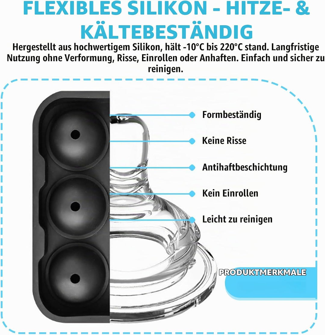 4L Eiswürfelbehälter mit Deckel, Edelstahl Doppelwandiger Eiskübel Set mit Sieb Eiszange Eisschaufel