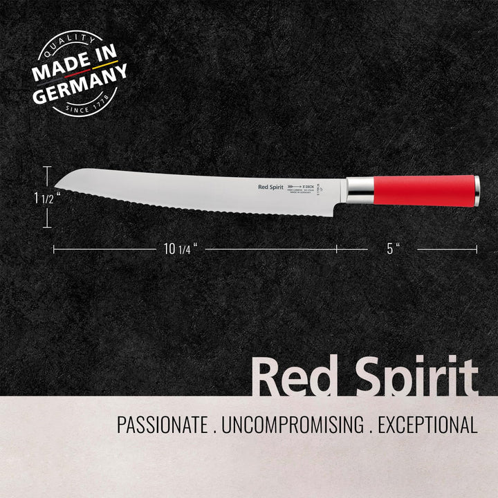 F. DICK Brotmesser, Sägemesser, Red Spirit (Messer mit Klinge 26 cm, X55CrMo14 Stahl, nichtrostend,