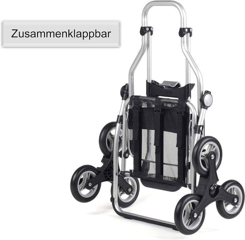 Andersen Shopper Treppensteiger Royal Alu klappbar mit Rad Ø 3 x 13 cm und 47 Liter Tasche Aiko blau