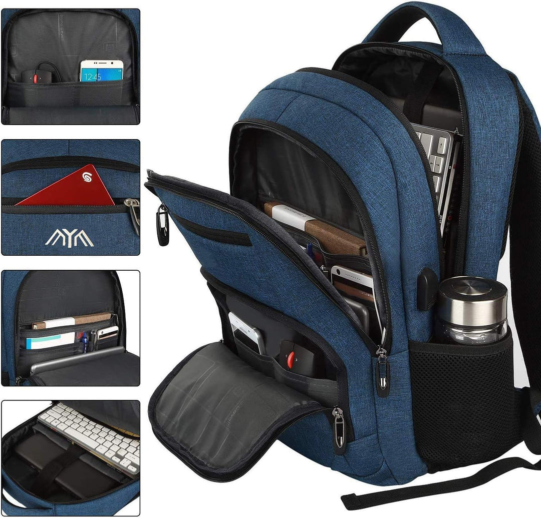 YAMTION Rucksack Arbeit, Schulrucksack Jungen Mädchen Teenager mit USB-Ladeanschluss für Reisen Camp