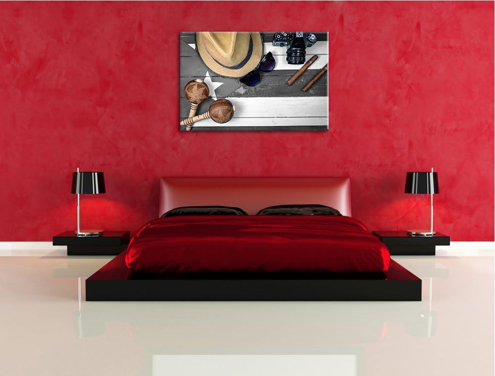 Stilleben Kubazigarren schwarz/weiss Format: 100x70 auf Leinwand, XXL riesige Bilder fertig gerahmt