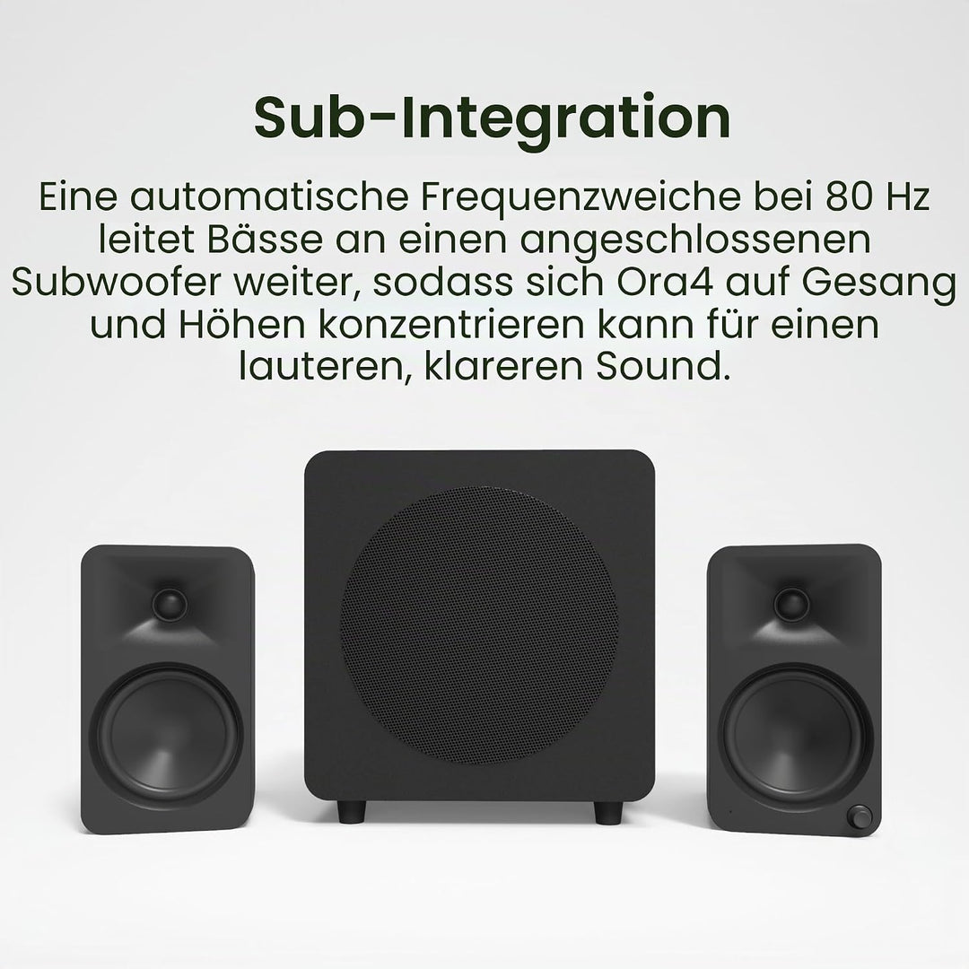 Kanto ORA4 140W Powered Reference Speakers with Bluetooth 5.0 and USB-C Input | 4” Woofers | Bi-Ampl