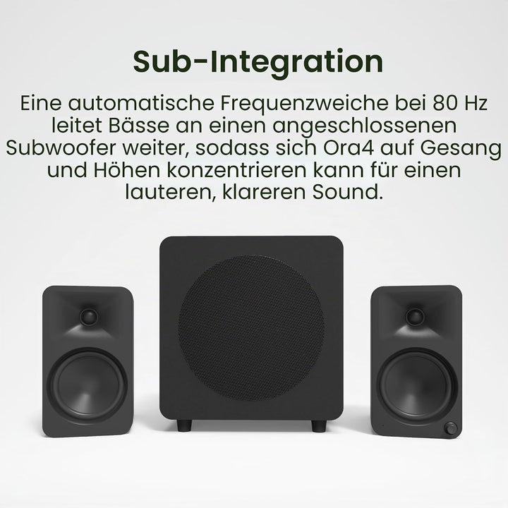 Kanto ORA4 140W Powered Reference Speakers with Bluetooth 5.0 and USB-C Input | 4” Woofers | Bi-Ampl