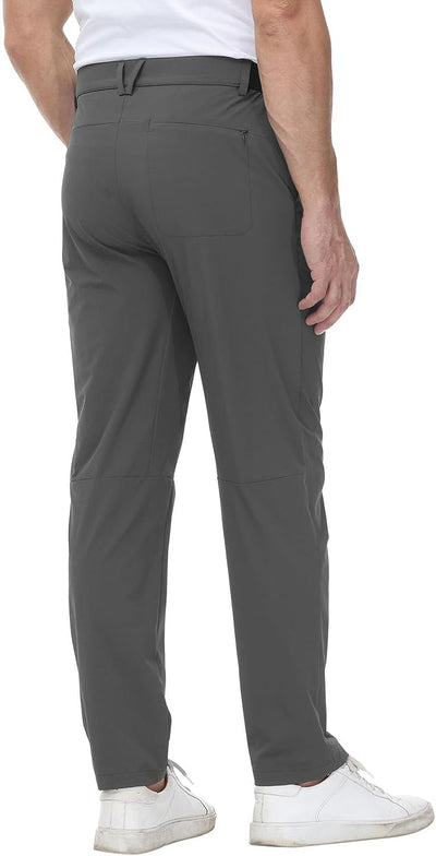 YSENTO Herren Golf Stretchhose Slim-Fit Leichte Elastische Taille Casual Sporthose Golfhose Lang mit