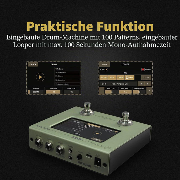Hotone Gitarre Bass Multi-Effekte Prozessor Touchscreen Gitarre Bass Amp Modellierung IR Cabinets Si