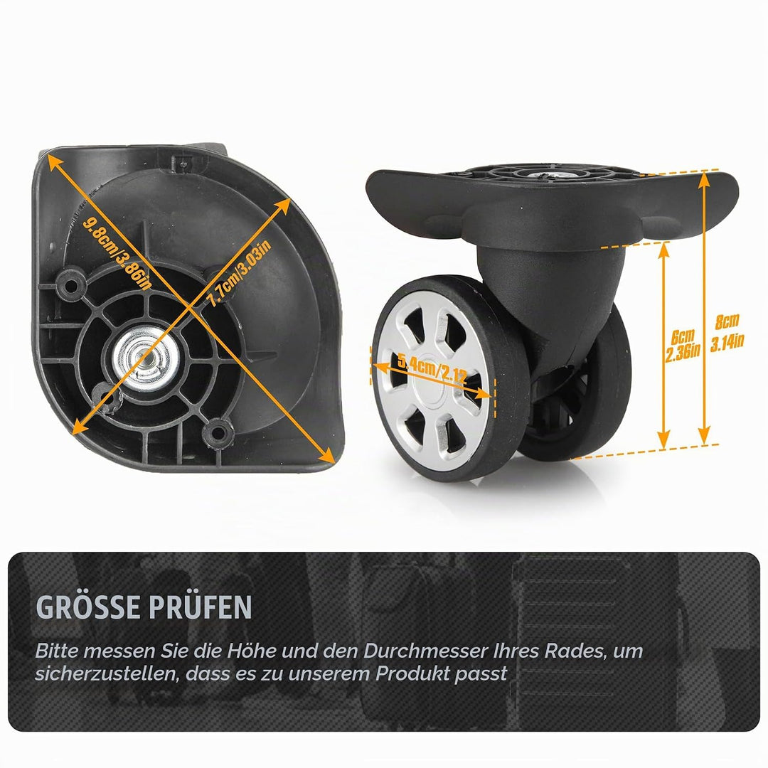 Kofferrollen Ersatzrollen für Koffer Koffer Ersatzrollen mit 4 Schraublöchern(V045,1 Pair), V045,1 P