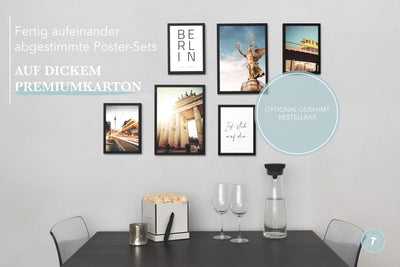 Papierschmiede® Mood Poster Set Berlin, Bilder Wohnzimmer Deko Schlafzimmer, 2x DIN A3 und 4x DIN A4