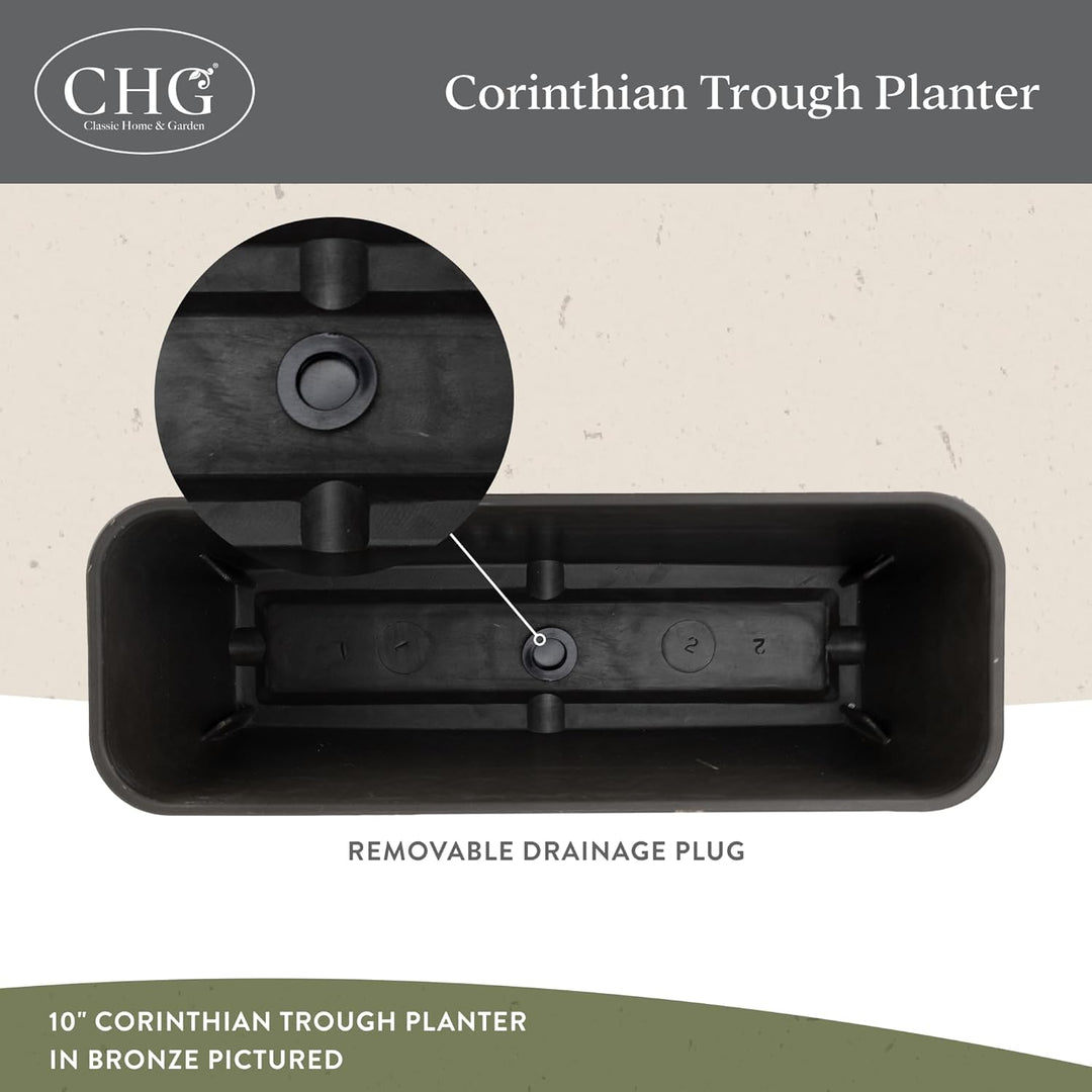 Classic Home and Garden 9418D-515 Korinthian Collection Pflanzgefäss, 45,7 cm Trog, Storm 18" Trough