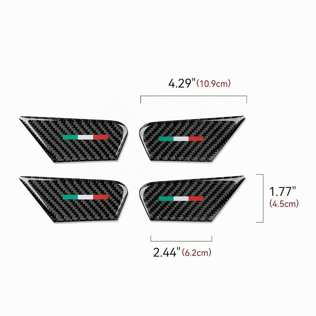 4PCS Kohlefaser Aufkleber Innentür Abdeckung Dekoration Aufkleber kompatibel mit Alfa Romeo Giulia S