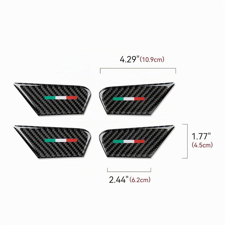 4PCS Kohlefaser Aufkleber Innentür Abdeckung Dekoration Aufkleber kompatibel mit Alfa Romeo Giulia S