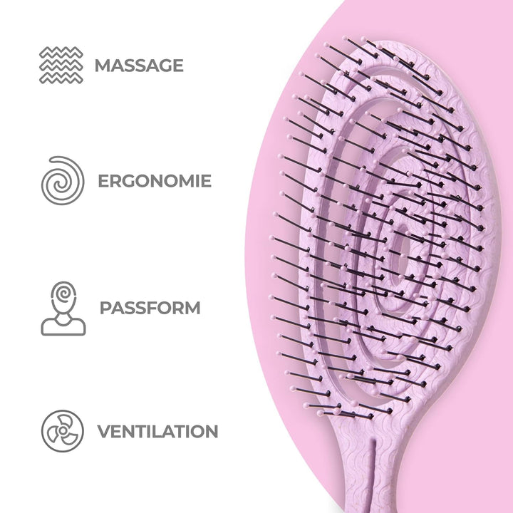 Ninabella Bio Haarbürste ohne Ziepen für Damen, Herren & Kinder - Entwirrbürste auch für Locken & La