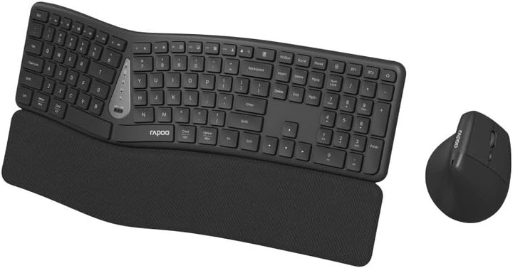 Rapoo Ergonomische Tastatur mit Maus Kabellos 8810ME QWERTZ Ergonomisches Tastatur und Vertikalmaus