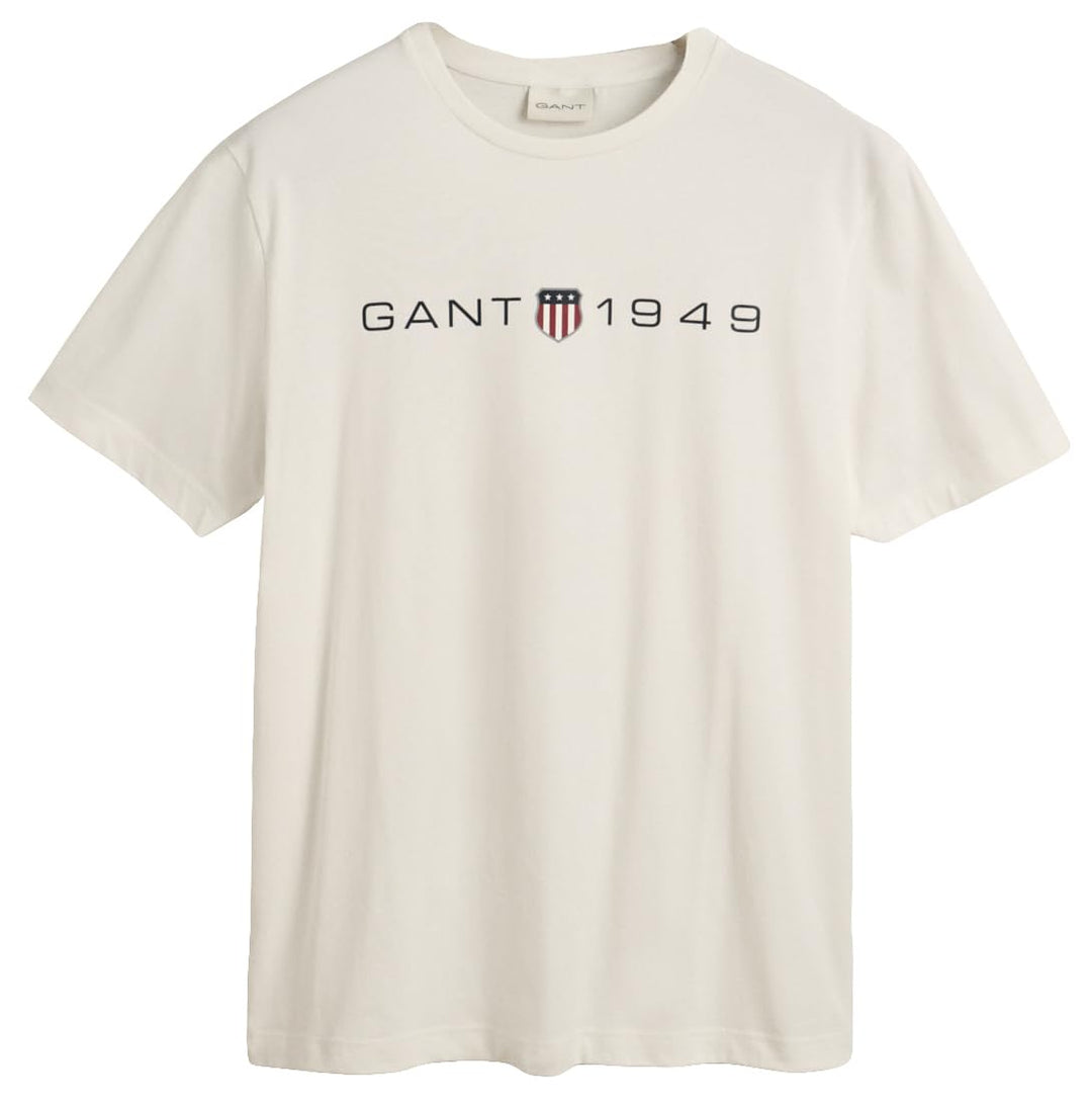 GANT Herren Printed Graphic Ss T-Shirt T-Shirt (1er Pack) M Eggshell, M Eggshell