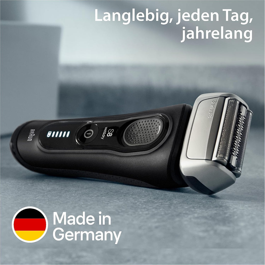 Braun Series 8 Rasierer Herren mit 4+1 Scherkopf, Elektrorasierer, Präzisions-Langhaarschneider, Lad