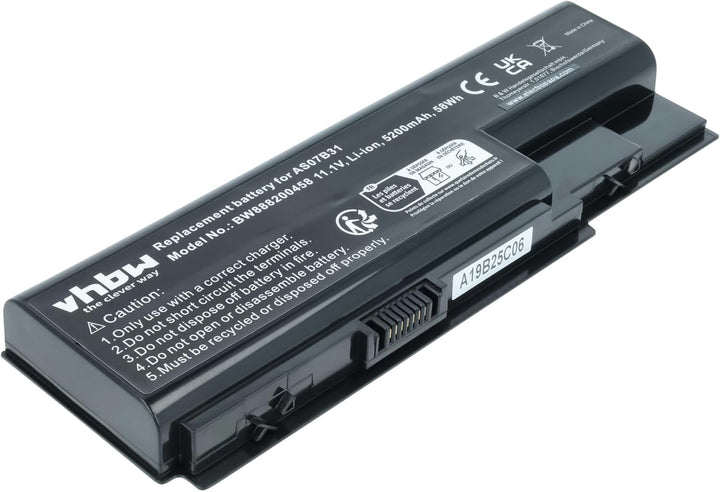 vhbw Akku kompatibel mit Acer Aspire 7730Z, 7735, 7735G, 7735Z, 7735ZG, 7736G, 7736Z Notebook (5200m