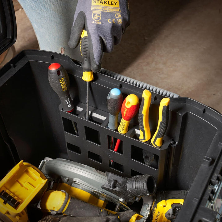 Stanley FatMax Mobile Werkzeugbox / Werkzeugbehälter (52.5x75x45cm, Koffer mit hohem Volumen 90 Lite