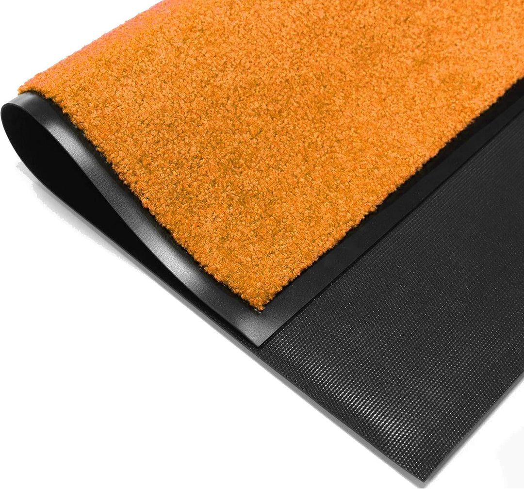 Primaflor Schmutzfangmatte CLEAN – Orange, 60x180 cm | Saugstarke, Schwer entflammbare Fussmatte | R